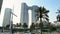 Dubai cityscape view, modern city view with palms, landscape