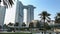 Dubai cityscape view, modern city view with palms, landscape