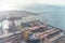 DUBAI - DECEMBER 2016: City port aerial view. Jebel Ali is the w