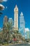 DUBAI - DECEMBER 2016: Downtown Dubai tall skyscrapers. Th city