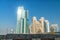 DUBAI - DECEMBER 5, 2016: Street view of Dubai Marina skyline at