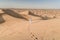Dubai dessert sand dunes, couple on Dubai desert safari,United Arab Emirates, men on vacation in Dubai Emirates