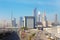 Dubai - The Downtown with the Emirates tower and Burj Khalifa in the background.