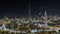 Dubai Downtown at night timelapse view from the top in Dubai, United Arab Emirates