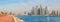 Dubai - The evening panorama of Marina towers and the promenade of Palm Island