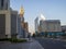 Dubai Financial Center road. Landmarks such Jumeirah Emirates towers, Ritz Carlton, DIFC on the picture
