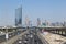 Dubai highway with skyline