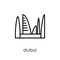 Dubai icon. Trendy modern flat linear vector Dubai icon on white