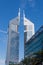 Dubai International Financial Centre DIFC  Emirates Tower modern Dubaiskyscraper on blue sky