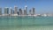 Dubai Jumeirah beach with marina skyscrapers in UAE. Luxurious sandy beach