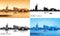 Dubai Jumeirah City skyline silhouettes Set