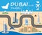 Dubai Landmark Global Travel And Journey Infographic Vector Design Template