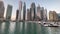 Dubai Marina canal at Jumeirah Beach  with Marina Walk Marina, Cayan Tower, Marina Gate Tower an more brand new buildings