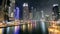 Dubai Marina At Night Time Lapse.