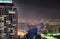 Dubai marina skyline during night. Dubai marina, United Arab Emirates.