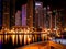 Dubai Marina towers beautiful night view