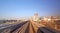 Dubai metro railway in a summer day