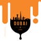 Dubai Modern Web Banner Design with Vector Linear Skyline
