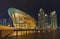 Dubai - The nightly panorama of fountain in front of Burj Khalifa and opera