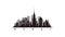 Dubai skyline and landmarks silhouette vector