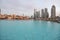 Dubai skyline at night from Business Bay Al Khail road,Dubai,  United Arab Emirates