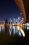 Dubai skyline at night from Business Bay Al Khail road,Dubai,  United Arab Emirates