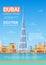 Dubai Skyline Panorama, Modern Building Cityscape Business Travel And Tourism Concept