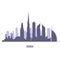 Dubai skyline silhouette - landmarks cityscape in liner style