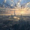 Dubai skyline with skyscrapers, United Arab Emirates, AI Generated