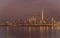 Dubai skyrise at sunrise from Dubai Greek