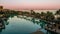 Dubai. In the summer of 2016. A water oasis in the early morning of the Madinat Jumeirah on the Arabian Gulf.