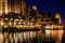 Dubai. In the summer of 2016. A water oasis in the evening on the territory of Madinat Jumeirah Mina a Salam