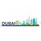 Dubai. Tourism. Travelling illustration Dubai city. Modern flat design. Dubai skyline. UAE.