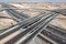 Dubai town highways aerial view panorama