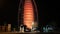 DUBAI, U.A.E. - JAN, 2018: main entrance of Burj Al Arab hotel in night, building is changing illumination