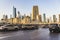 Dubai, UAE - 12.24.2021 - View of cityscape from main Dubai Mall entrance. City