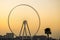 Dubai, UAE 2020: Dubai Eye is a upcoming tourist attraction which is a huge circular wheel with spokes.