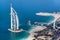 Dubai, UAE. Burj Al Arab from above