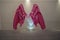 Dubai UAE December 2019 Pink Wings on wall. Large Human sized pink angel wings painted. Painted walls, graffiti art, and