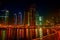 DUBAI, UAE - DECEMBER 6, 2016: Dubai Marina at night. city promenade. Skyscrapers along the canals