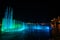 Dubai, UAE - Feb 5, 2020: Fountain at Dubai`s The Pointe at Palm Jumeirah confirmed as largest in the world