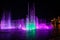 Dubai, UAE - Feb 5, 2020: Fountain at Dubai`s The Pointe at Palm Jumeirah confirmed as largest in the world