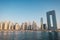 Dubai, UAE - February 15, 2020: Marina JBR Beach Sea water font tall buildings