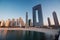 Dubai, UAE - February 15, 2020: Marina JBR Beach Sea water font tall buildings