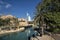 DUBAI,UAE - jANUARY 05,2018::Panoramic view of the Madinat Jumeirah in Dubai with palms tree.Madinat Jumeirah houses three iconic