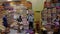 Dubai, UAE - January 12, 2018: sellers carpets and fabrics on local market in Global Village Dubai city. Arabian fabrics