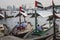 DUBAI, UAE - JANUARY 18, 2017 : Piers of traditional water taxi