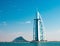 DUBAI, UAE - January, 2015: Two luxury hotels Burj Al Arab and Jumeirah Beach Hotel in Dubai