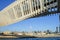 Dubai, UAE - January 25 2018 : Beauty inside the Twisted Bridge at Dubai Water Canal