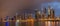 DUBAI, UAE - MARCH 24, 2017: The evening skyline with the bridge over the new Canal and Downtown with ths storm clouds